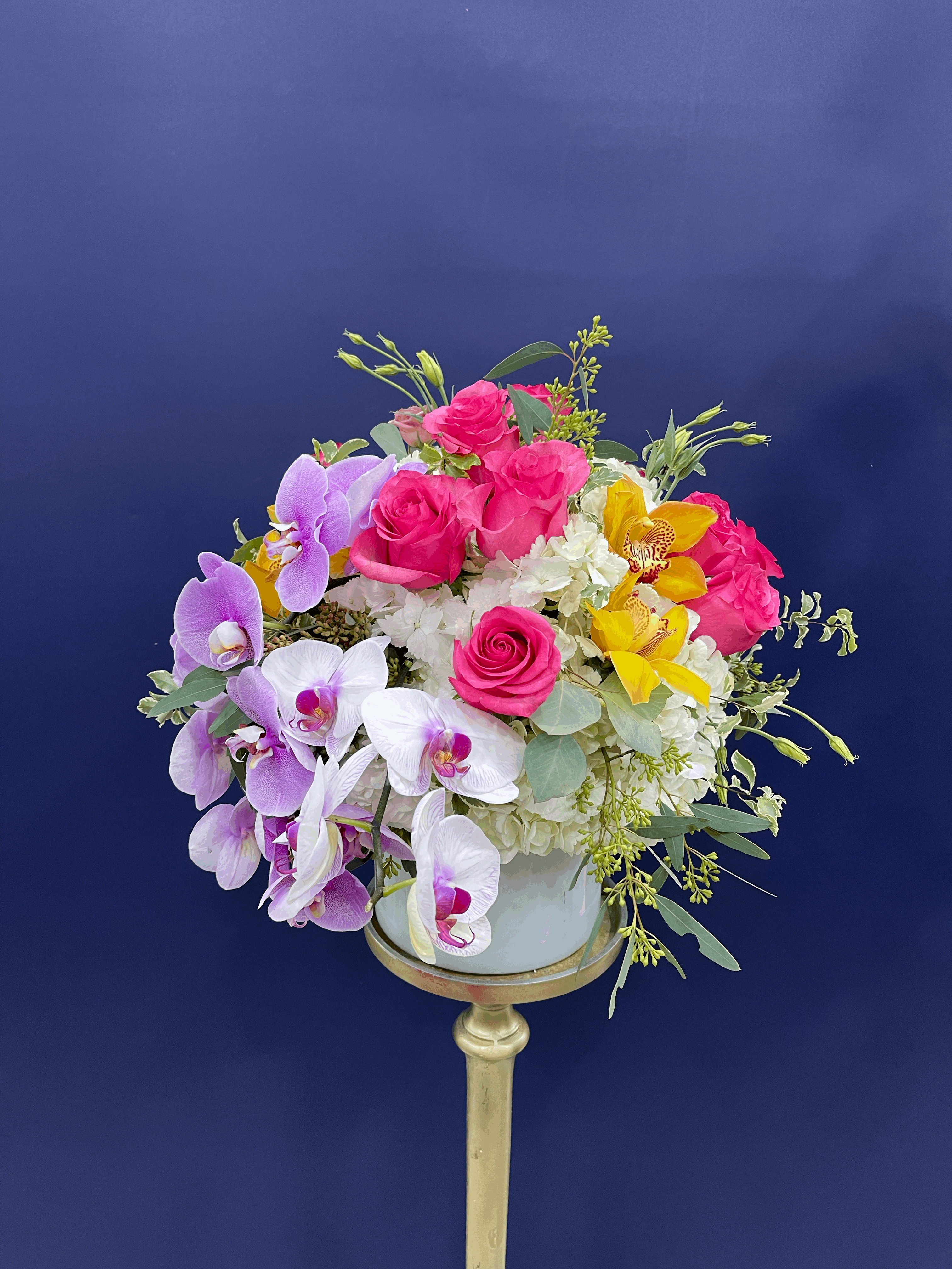 Cheerful Vase Arrangement orchid arrangement for anniversary — Flower Empire Aurora florist serving North York
