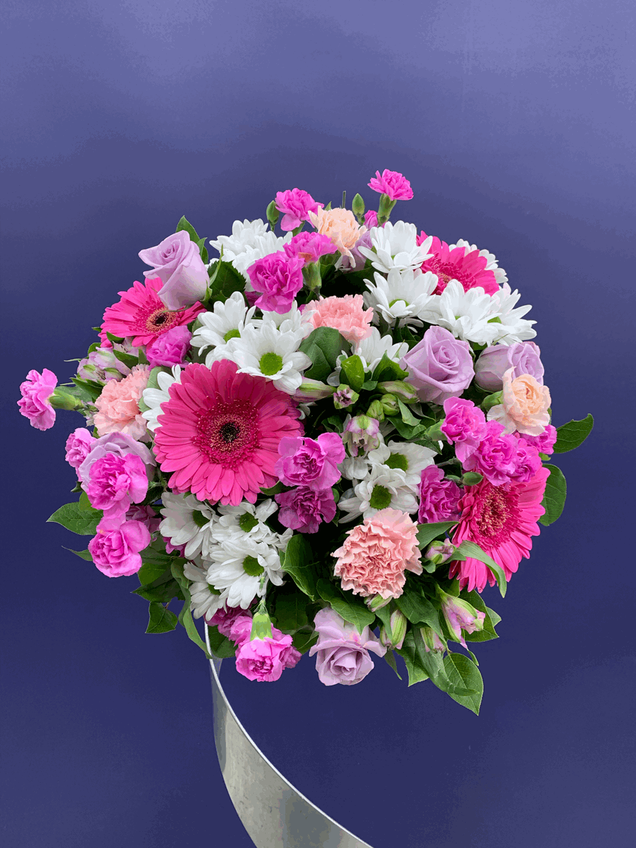 Spring Joy Bouquet White rose bouquet for birthday — Flower Empire Aurora florist serving Toronto