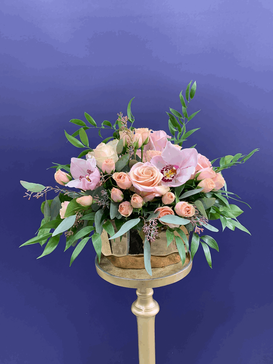 Sweet Pinky Arrangement Pink orchid arrangement for birthday — Flower Empire Aurora florist serving Toronto