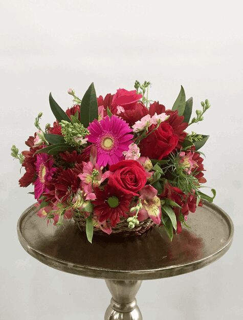 Sweet And Fun Arrangement Red orchid arrangement for anniversary — Flower Empire Aurora florist serving Richmond Hill