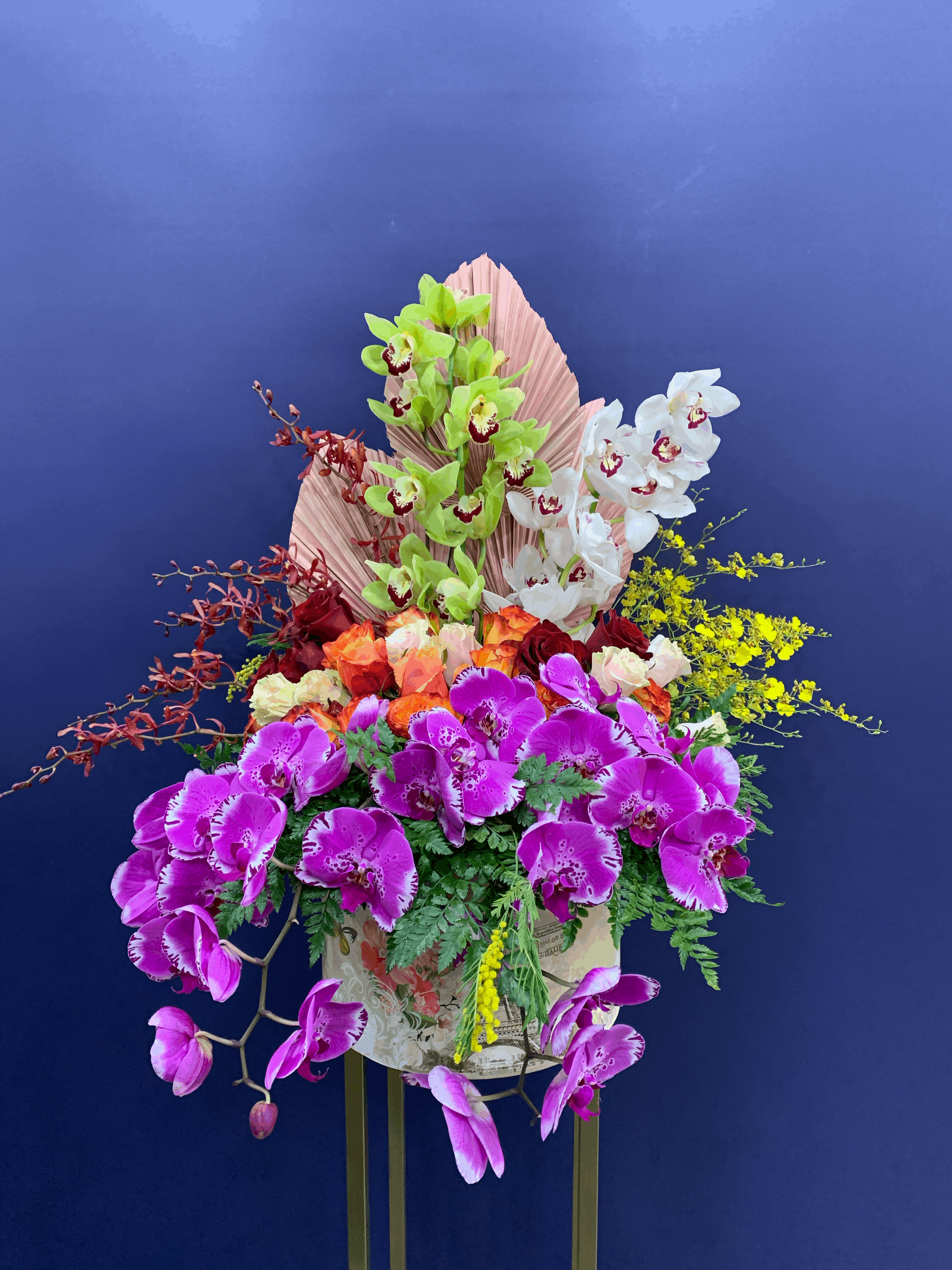 Bring Me Magic Box Arrangement orchid box arrangement for birthday — Flower Empire Aurora florist serving North York