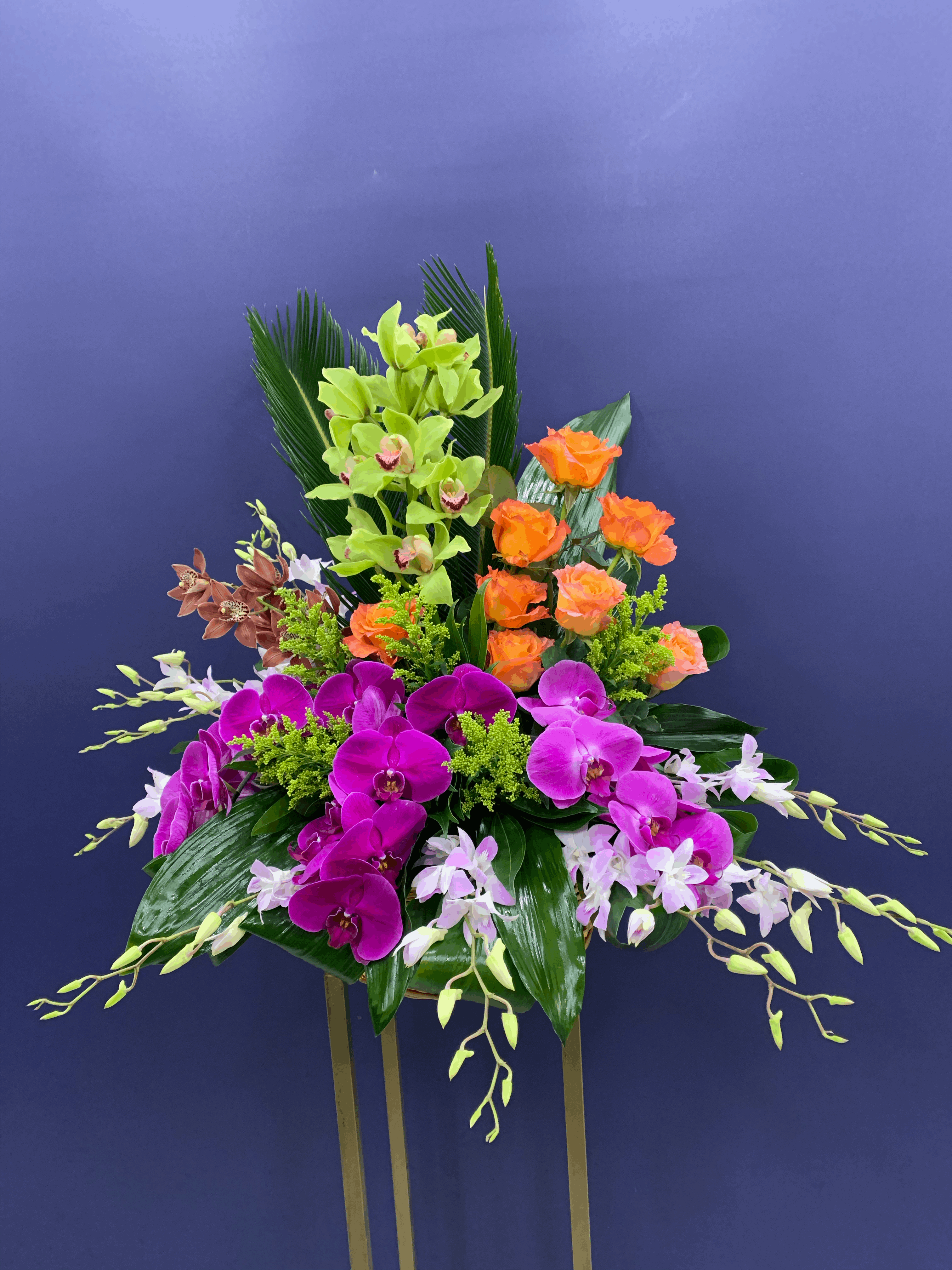 Happiness and Joy Arrangement orchid arrangement for birthday — Flower Empire Aurora florist serving Etobicoke