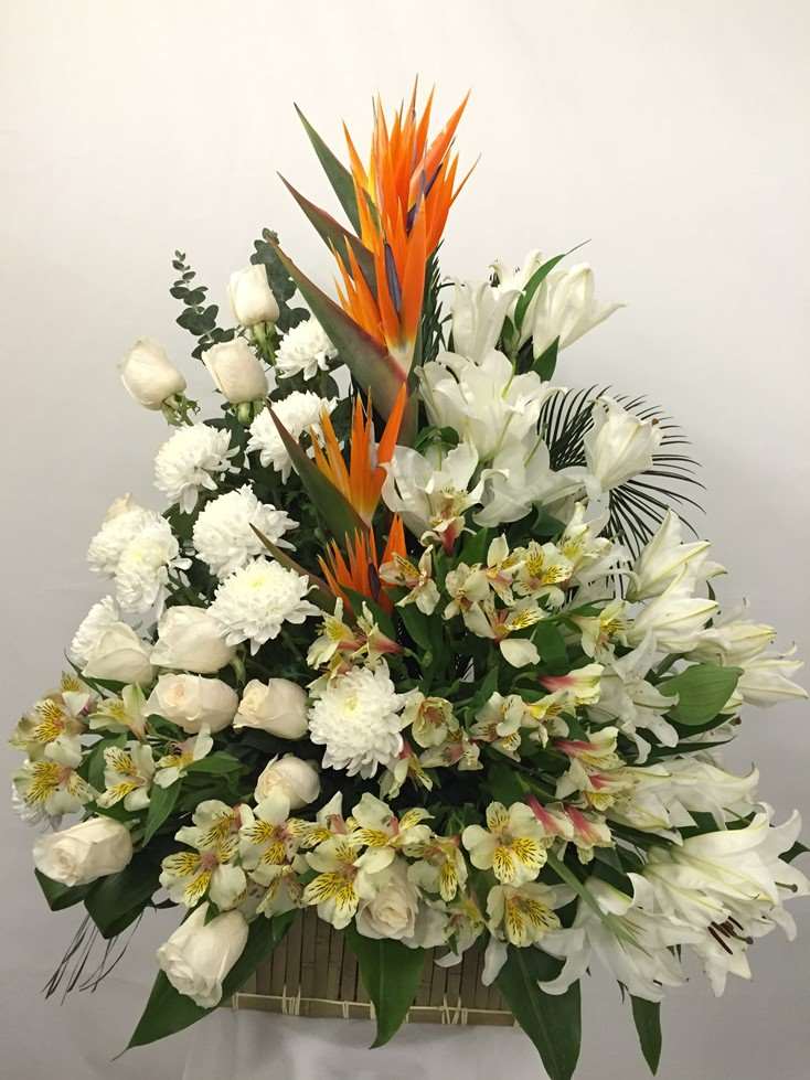 Beautiful Memories Arrangement White rose arrangement for funeral & sympathy — Flower Empire Aurora florist serving North Yor