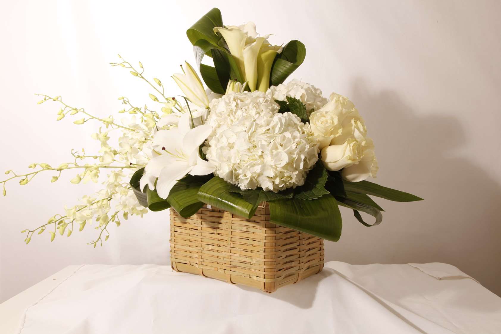 True Elegance Arrangement White orchid arrangement for birthday — Flower Empire Aurora florist serving Toronto