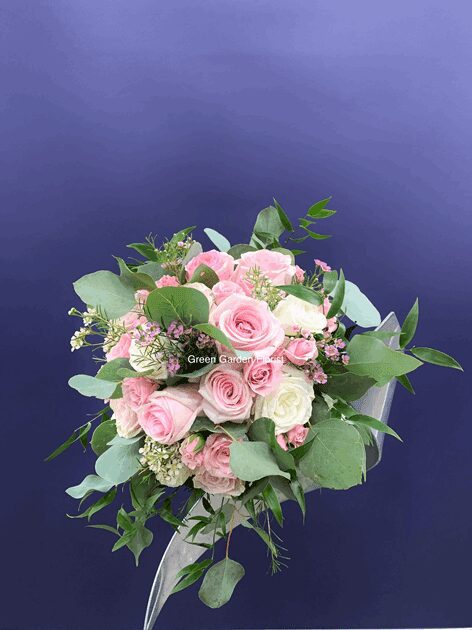 Sweet Pink Bridal Bouquet White rose bouquet for wedding — Flower Empire Aurora florist serving Burlington