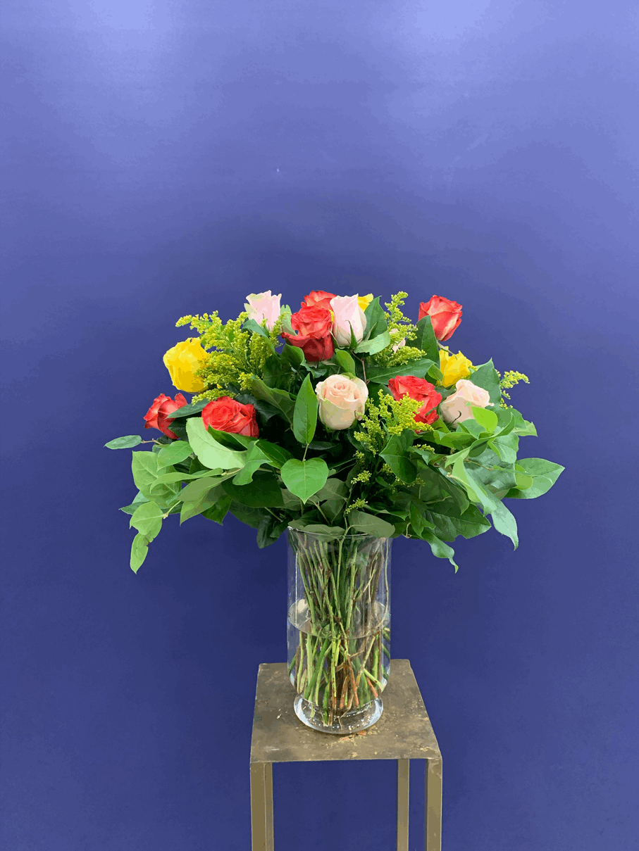 Pink in fall Arrangement Pink rose arrangement for birthday — Flower Empire Aurora florist serving Burlington
