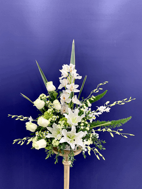Beautiful Soul Arrangement White orchid arrangement for funeral & sympathy — Flower Empire Aurora florist serving Markham