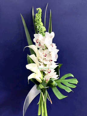 White Orchid and Calla Lilies Bouquet White orchid bouquet for anniversary — Flower Empire Aurora florist serving North York