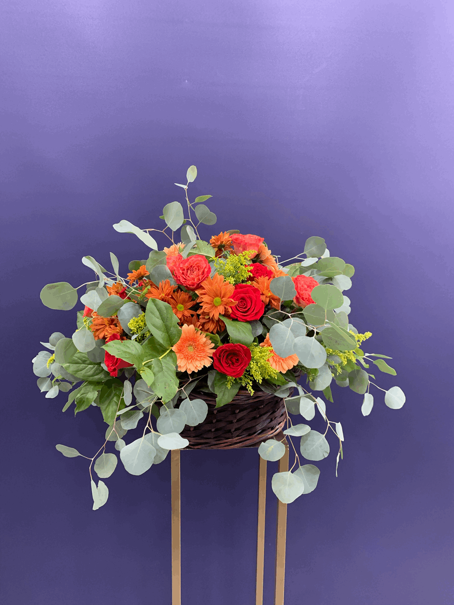 All In Fall Arrangement Red rose arrangement for birthday — Flower Empire Aurora florist serving Brampton
