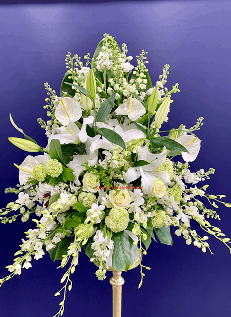 Sweet Soul Arrangement White orchid arrangement for funeral & sympathy — Flower Empire Aurora florist serving North York