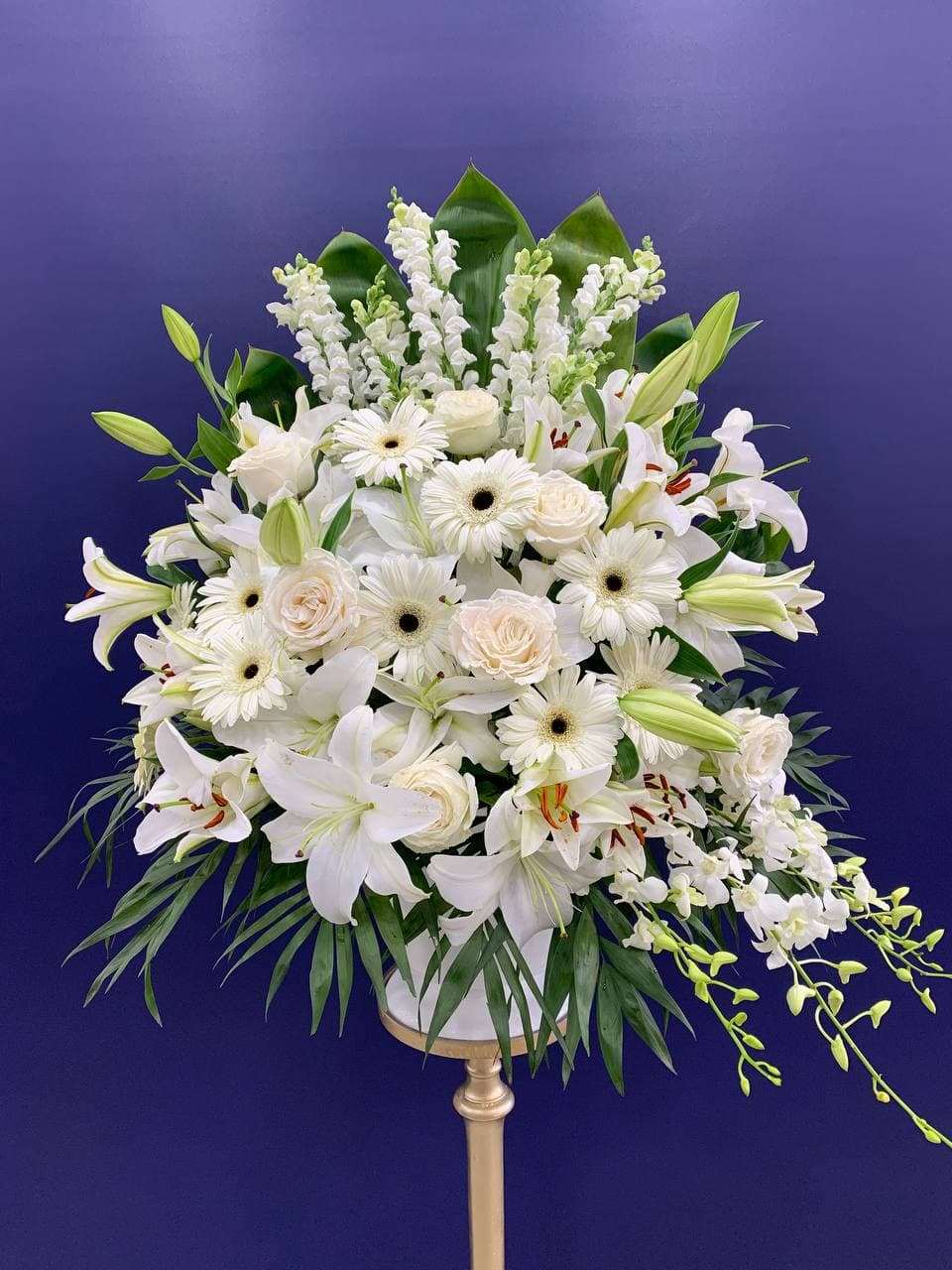 Grateful Memories Arrangement orchid arrangement for funeral & sympathy — Flower Empire Aurora florist serving North York