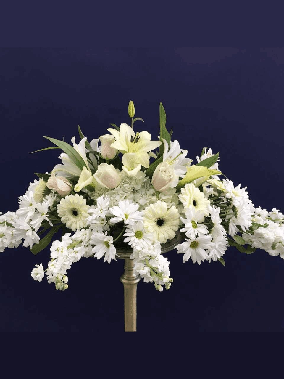 Your Sweet Soul Casket Spray White rose casket spray for funeral & sympathy — Flower Empire Aurora florist serving Scarboroug