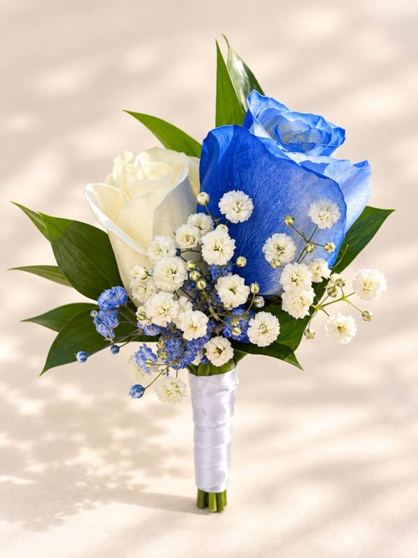 Blue & Ivory Duo Boutonniere