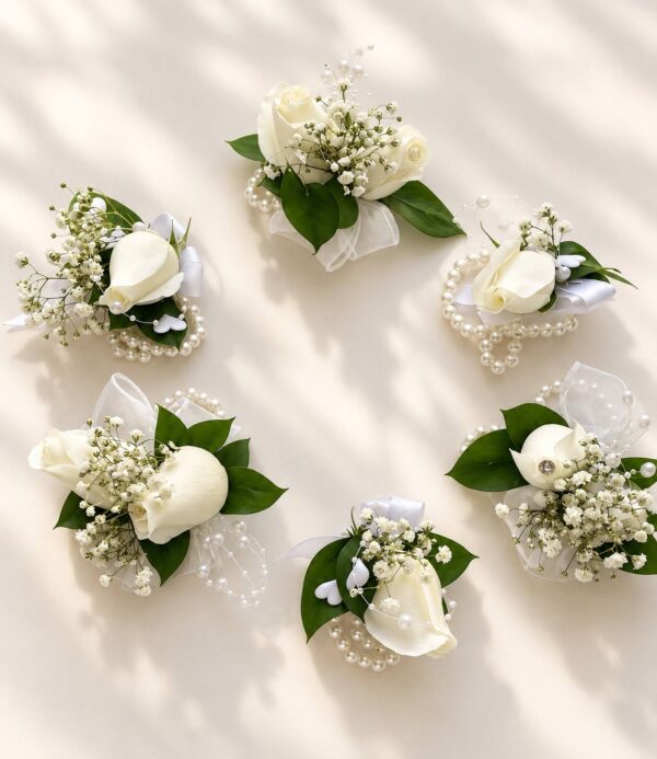 Classic White Rose Corsage