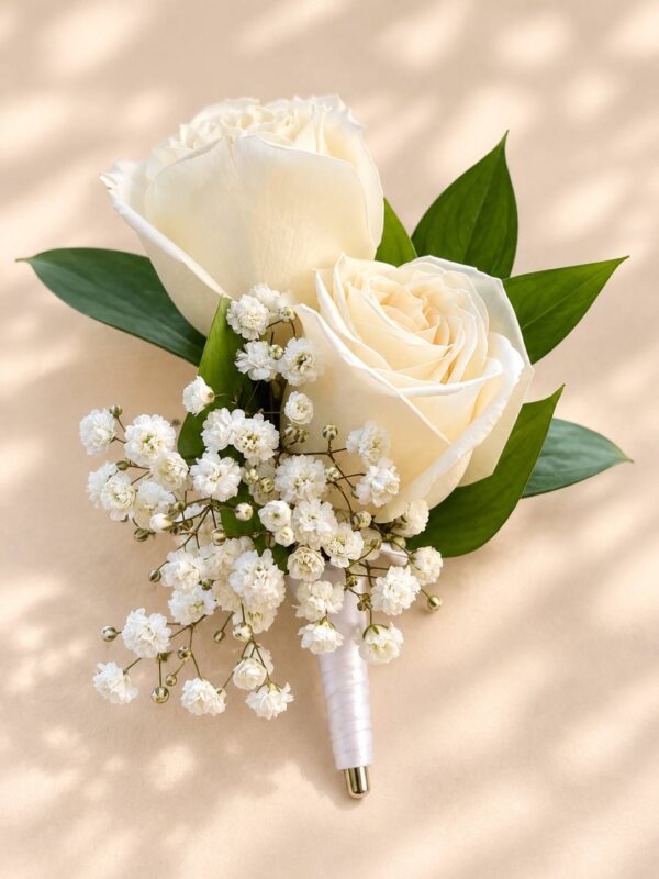 Ivory Duo Boutonniere