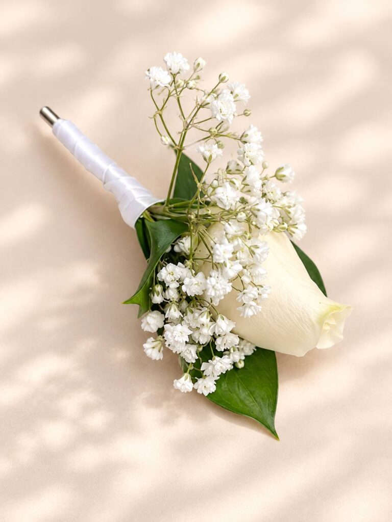 Ivory Rose Boutonniere