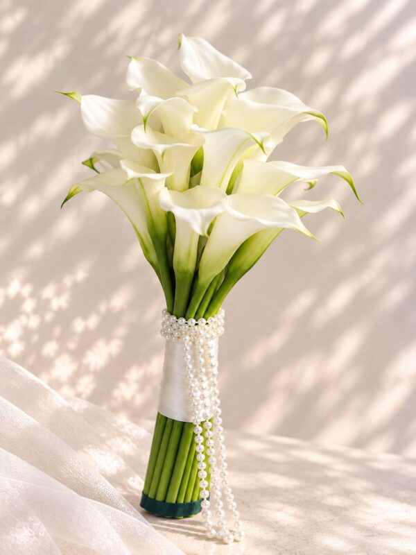 Pearl Crown Calla Lily Bridal Bouquet
