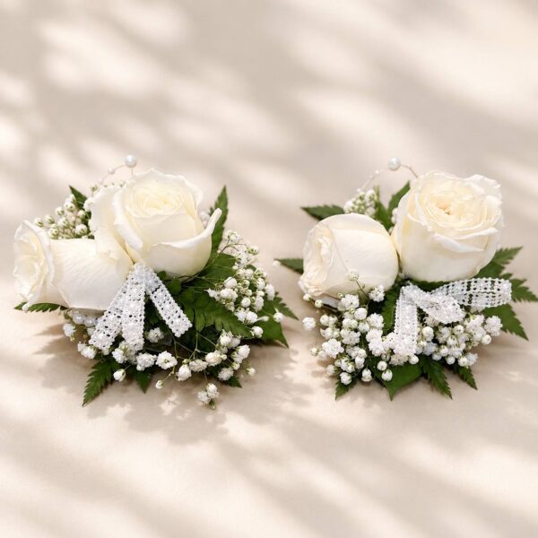 Pearl White Rose Corsage