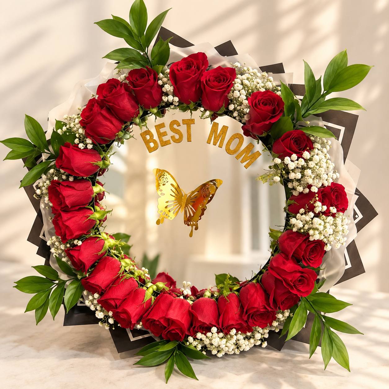 Personalized Rose Mirror Bouquet